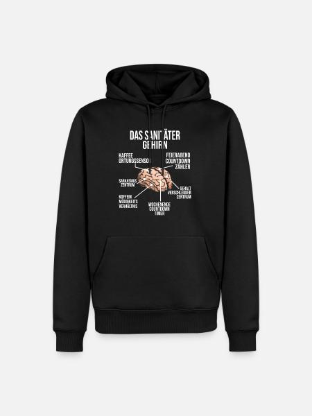 Sanitäter Gehirn Rettungssanitäter Geschenk - Männer Premium Bio Hoodie - Schwarz