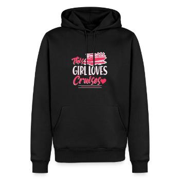 This Girl Loves Cruises - Bootsfahrt Party Urlaub - Männer Premium Bio Hoodie - Schwarz - Vorne - Nico (187cm)