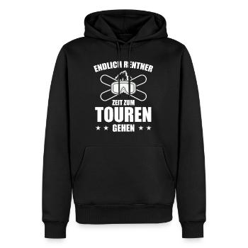Endlich Rentner Zeit zum Touren Gehen Skitour - Männer Premium Bio Hoodie - Schwarz - Vorne - Nico (187cm)