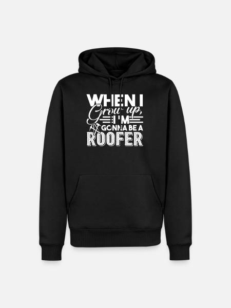 Dachdecker wird Dachdecker - Männer Premium Bio Hoodie - Schwarz