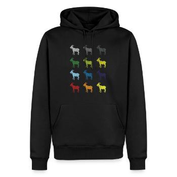 Neon Pop Art Rétro Chèvre Bauer Cadeau - Sweat à capuche Premium bio Homme - noir - Devant - Nico (187cm)