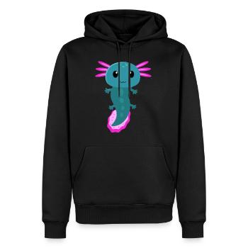 Axolotl, axolotl gamessalotl, cute axolotl, - Men’s Premium Organic Hoodie - black - Front - Nico (187cm)
