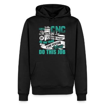 CNC-Maschinist Ich bin ein CNC-Maschinist - Männer Premium Bio Hoodie - Schwarz - Vorne - Nico (187cm)