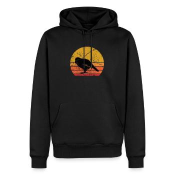 Retro Sun Kakapo Bird Gift - Men’s Premium Organic Hoodie - black - Front - Nico (187cm)