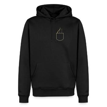Pfeil und Bogen In Der Brusttasche Bogenschütze - Männer Premium Bio Hoodie - Schwarz - Vorne - Nico (187cm)