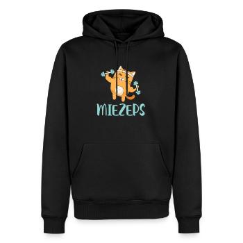 Miezeps Cat Bodybuilding workout muscle cats - Sweat à capuche Premium bio Homme - noir - Devant - Nico (187cm)