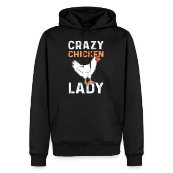 Poulet coq poulets poulailler - Sweat à capuche Premium bio Homme - noir - Devant - Nico (187cm)