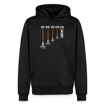 Râteau de jardinage jardinier après le travail bière drôle - Sweat à capuche Premium bio Homme - noir - Devant - Nico (187cm)