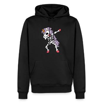 Dabbing Unicorn Skeleton Halloween Skeleton Unicorn - Sweat à capuche Premium bio Homme - noir - Devant - Nico (187cm)