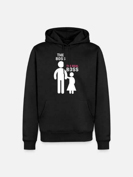 The Real Boss Vater Mädchen Tochter - Herre Premium økologisk hoodie - sort