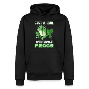 Juste une fille qui aime Froges Frog - Sweat à capuche Premium bio Homme - noir - Devant - Nico (187cm)
