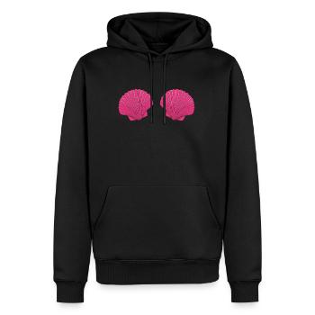 Costume de sirène sirène bikini coquillage drôle - Sweat à capuche Premium bio Homme - noir - Devant - Nico (187cm)