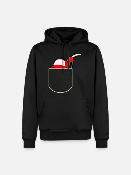 Berretto in tasca petto distributore di benzina regalo - Felpa con cappuccio ecologica premium da uomo - nero
