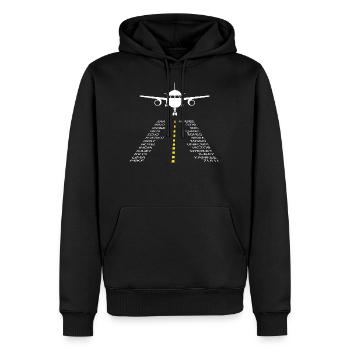 Piloten Flugzeug phonetisches Pilotenalphabet - Männer Premium Bio Hoodie - Schwarz - Vorne - Nico (187cm)