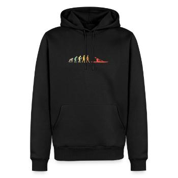 Aviron vintage Evolution Rameur idée cadeau - Sweat à capuche Premium bio Homme - noir - Devant - Nico (187cm)