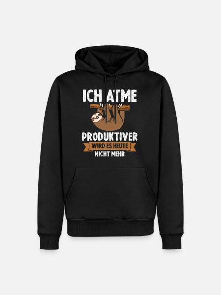Ich Atme Faultier - Männer Premium Bio Hoodie - Schwarz