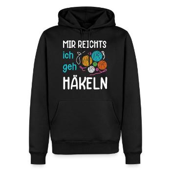 Mir reichts ich geh Häkeln | Häkel Geschenk - Männer Premium Bio Hoodie - Schwarz - Vorne - Nico (187cm)