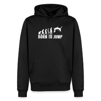 Born To Jump Stabhochsprung Shirt Evolution - Männer Premium Bio Hoodie - Schwarz - Vorne - Nico (187cm)