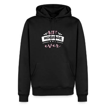 Beste Nachbarin Geschenkidee - Männer Premium Bio Hoodie - Schwarz - Vorne - Nico (187cm)