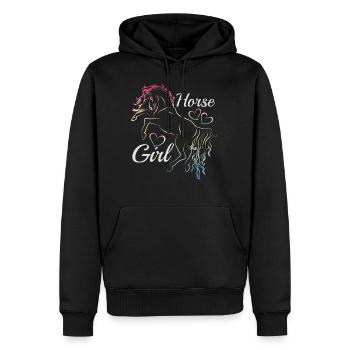 Fille de cheval arc-en-ciel silhouette idée cadeau - Sweat à capuche Premium bio Homme - noir - Devant - Nico (187cm)