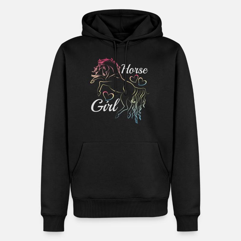 Pferdemädchen Regenbogen Silhouette Geschenkidee - Männer Premium Bio Hoodie - Schwarz