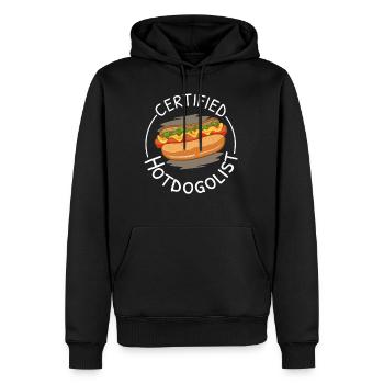 Certificeret Hotdogologist Hot Dog Fast Food Lovers - Herre Premium økologisk hoodie - sort - Foran - Nico (187cm)