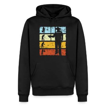 Apicole Vintage Abeilles Chuchoteurs Rétro Apiculture - Sweat à capuche Premium bio Homme - noir - Devant - Nico (187cm)
