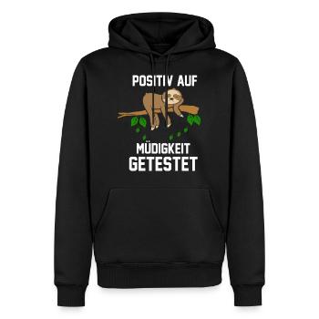 Positiv Muedigkeit getestet Chillen Relax Faultier - Männer Premium Bio Hoodie - Schwarz - Vorne - Nico (187cm)