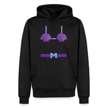 Meerjungfrau Mann / Frau Kostüm Muschel Bikini - Männer Premium Bio Hoodie - Schwarz - Vorne - Nico (187cm)