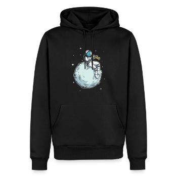 Astronaute Joue de la clarinette musique clarinette - Sweat à capuche Premium bio Homme - noir - Devant - Nico (187cm)