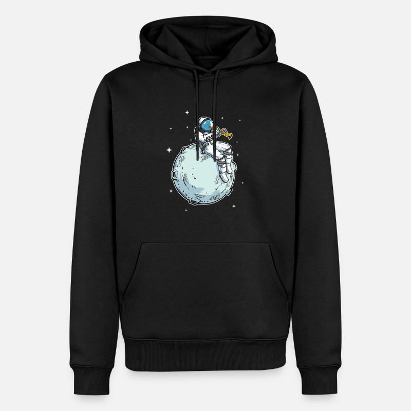 Astronaute Joue de la clarinette musique clarinette - Sweat à capuche Premium bio Homme - noir