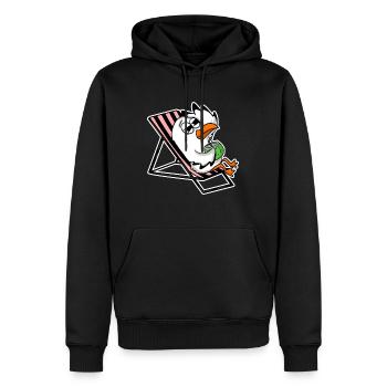 Mouette sur la plage - Sweat à capuche Premium bio Homme - noir - Devant - Nico (187cm)