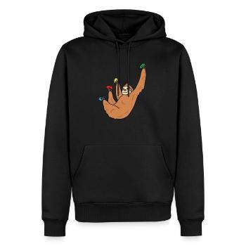 Faultier Boulder Geschenk - Männer Premium Bio Hoodie - Schwarz - Vorne - Nico (187cm)