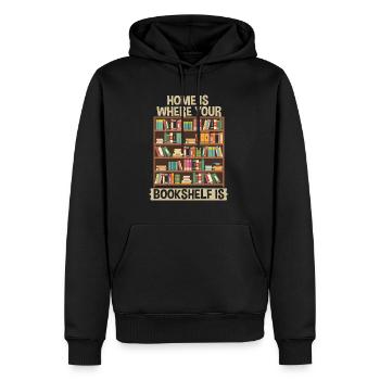Le lecteur sort pour un nerd de livre - Sweat à capuche Premium bio Homme - noir - Devant - Nico (187cm)