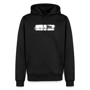 Battements de Coeur Camping Retro Camper Bus Camper - Sweat à capuche Premium bio Homme - noir - Devant - Nico (187cm)