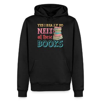 Book Fan Design pour un ver de bibliothèque - Sweat à capuche Premium bio Homme - noir - Devant - Nico (187cm)