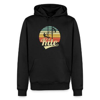 Kite Kitfer Vintage Kitesurf Kiter Kiter Kite - Sweat à capuche Premium bio Homme - noir - Devant - Nico (187cm)