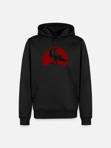Raven, Raven Skull, Aesthetic, - Men’s Premium Organic Hoodie - black