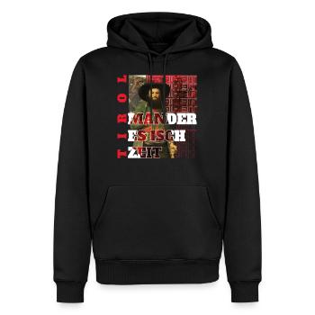 Mander es isch Zeit Andreas Hofer Tirol - Männer Premium Bio Hoodie - Schwarz - Vorne - Nico (187cm)