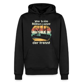 Wer Beim Nähen Pennt Der Trennt Spruch Nähen - Männer Premium Bio Hoodie - Schwarz - Vorne - Nico (187cm)