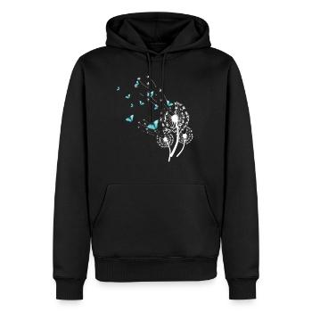 Dandelion and Butterflies Design for Women - Men’s Premium Organic Hoodie - black - Front - Nico (187cm)
