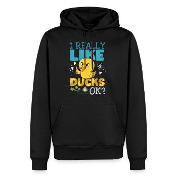 I Love Rubber Ducks Rubber Duck Bath Gift - Men’s Premium Organic Hoodie - black - Front - Nico (187cm)