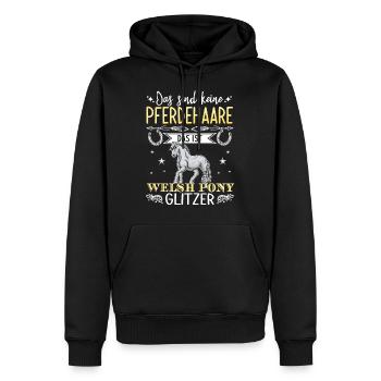 Ce ne sont pas des poils de cheval, c’est Welsh Pony Glit - Sweat à capuche Premium bio Homme - noir - Devant - Nico (187cm)