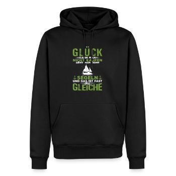 Glück kann man nicht kaufen - Segel Segler - Männer Premium Bio Hoodie - Schwarz - Vorne - Nico (187cm)