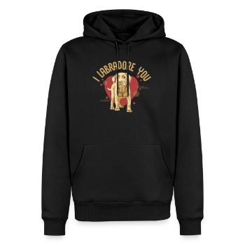 Labrador, Labrador Hund, Labrador retriever, - Männer Premium Bio Hoodie - Schwarz - Vorne - Nico (187cm)