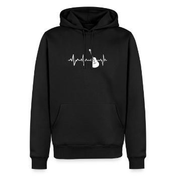 Acoustic Guitar Heartbeat Classic Guitarist Gift - Men’s Premium Organic Hoodie - black - Front - Nico (187cm)