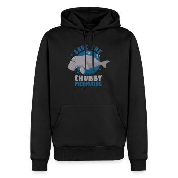 La laque, l’eau de mer, le dugong, - Sweat à capuche Premium bio Homme - noir - Devant - Nico (187cm)