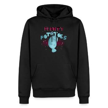 La laque, l’océan, le dauphin, - Sweat à capuche Premium bio Homme - noir - Devant - Nico (187cm)
