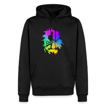 Stunt Scooter vintage retro Stunt It Gifts - Sweat à capuche Premium bio Homme - noir - Devant - Nico (187cm)