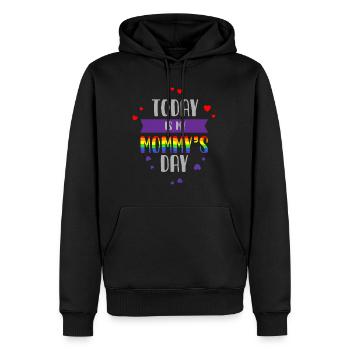 Lgbt, Lgbt Arc-en-ciel, Gay, - Sweat à capuche Premium bio Homme - noir - Devant - Nico (187cm)